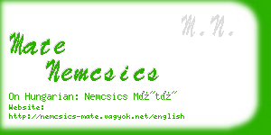 mate nemcsics business card